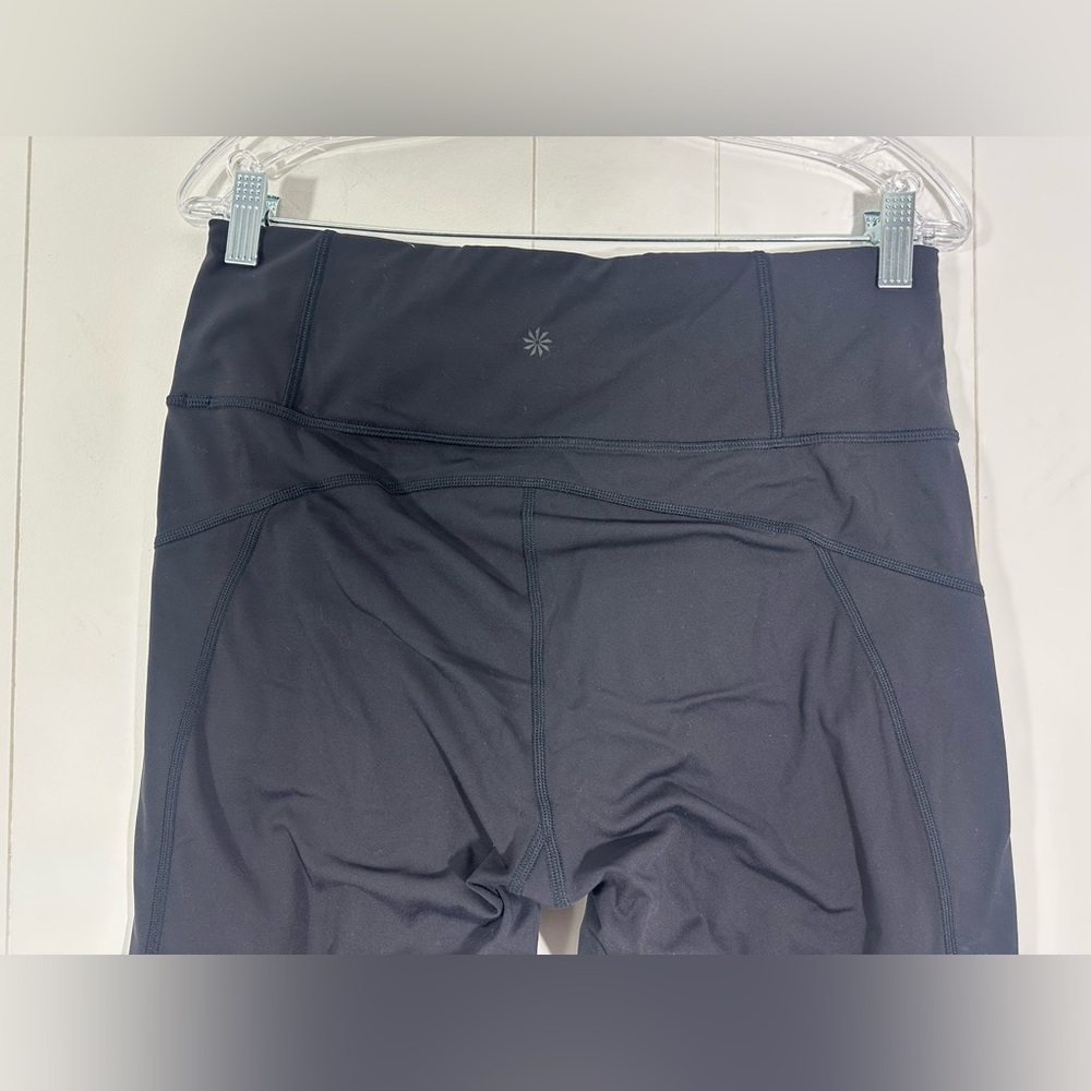 Athleta Leggings Sz L Women’s Black Rainier Tight Pockets Running Fleece - Picture 7 of 12